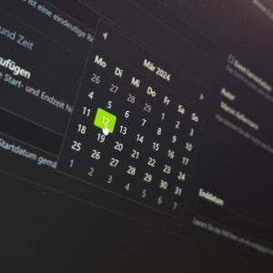 Screenshot einer Datumsauswahl im Contao Backend